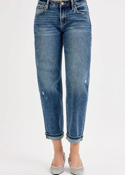 RISEN Full Size Low Rise Crop Boyfriend Jeans Plus Size - Sleekdenim.com