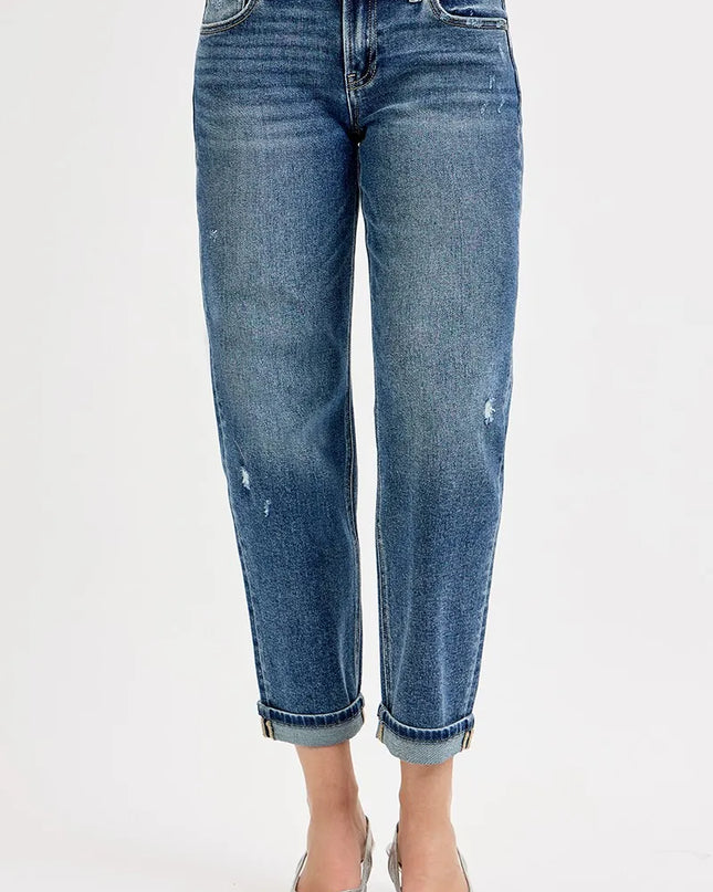 RISEN Full Size Low Rise Crop Boyfriend Jeans Plus Size - Sleekdenim.com