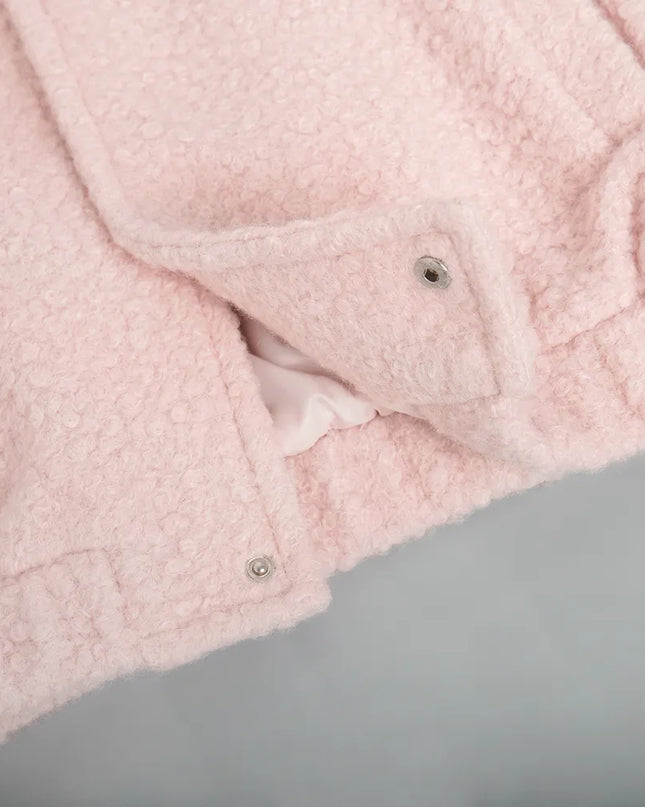 Double Take Plush Mock Neck Snap Down Jacket with Pockets - Sleekdenim.com