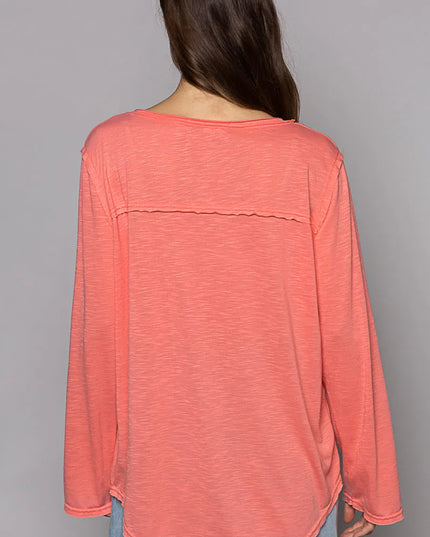 POL Chest Pocket Long Sleeve T-Shirt - Sleekdenim.com