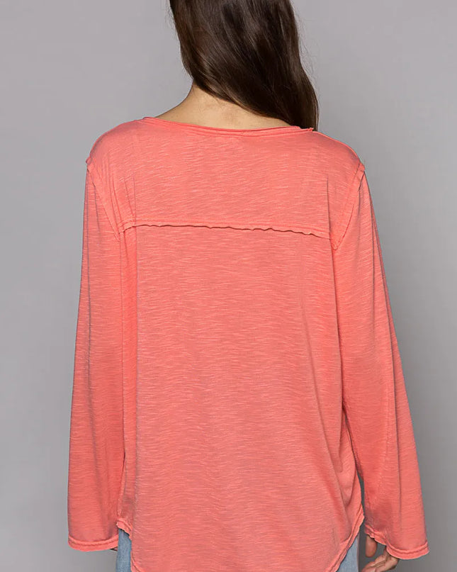 POL Chest Pocket Long Sleeve T-Shirt - Sleekdenim.com