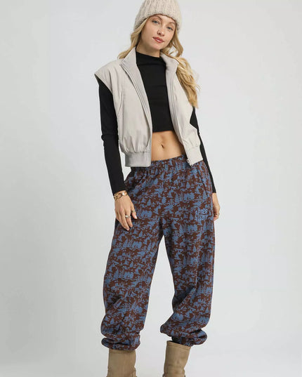 Umgee Scenic Print Casual Sweatpants - Sleekdenim.com