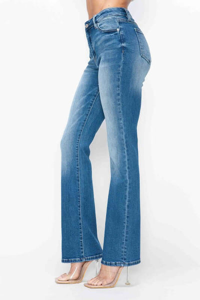 Bytos Full Size Distressed High Rise Jeans with Pockets.