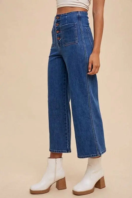 Annie Wear Button Fly High Waist Jeans - Sleekdenim.com