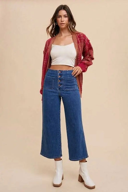 Annie Wear Button Fly High Waist Jeans - Sleekdenim.com