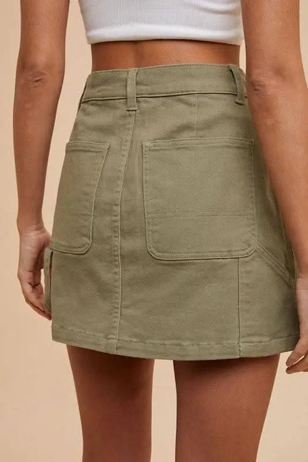 Annie Wear Cargo Denim Mini Skirt - Sleekdenim.com