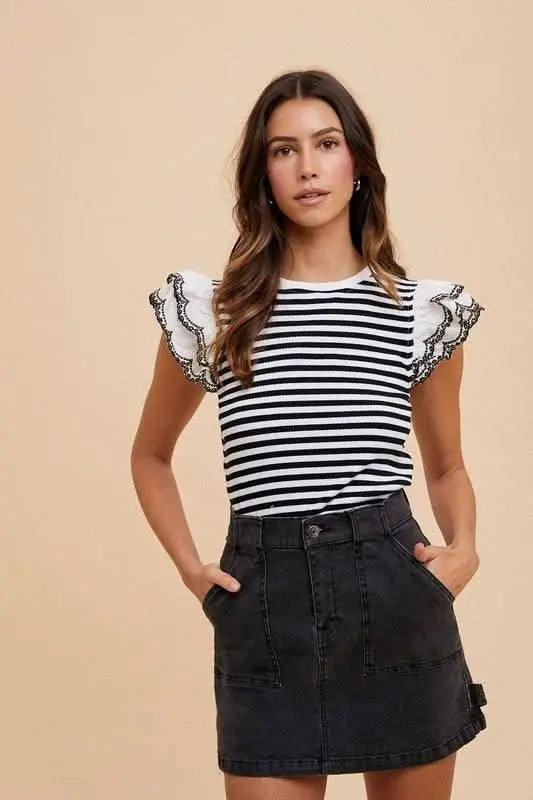 Annie Wear Cargo Denim Mini Skirt - Sleekdenim.com