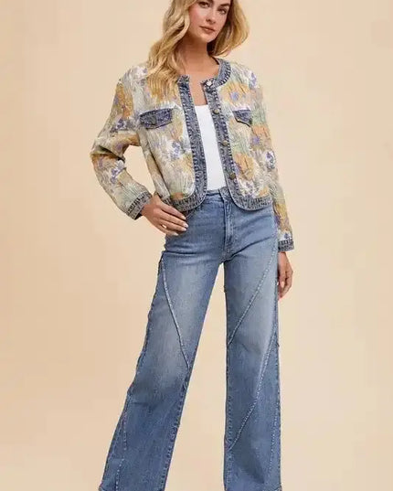 Annie Wear Decorative Seams Wide Leg Jeans - Sleekdenim.com