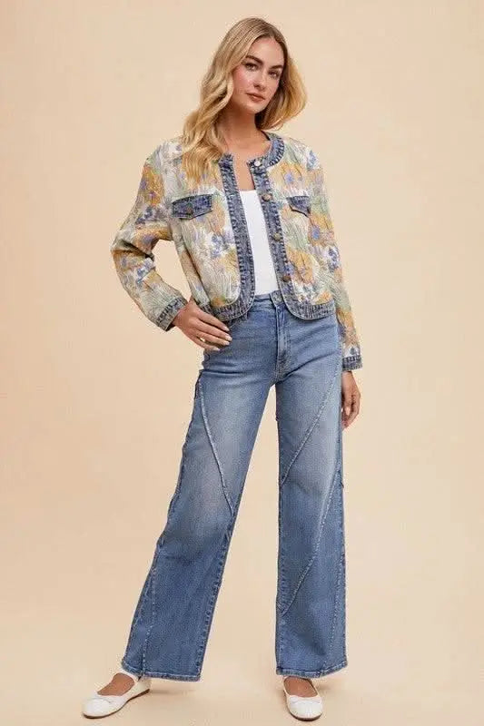 Annie Wear Decorative Seams Wide Leg Jeans - Sleekdenim.com