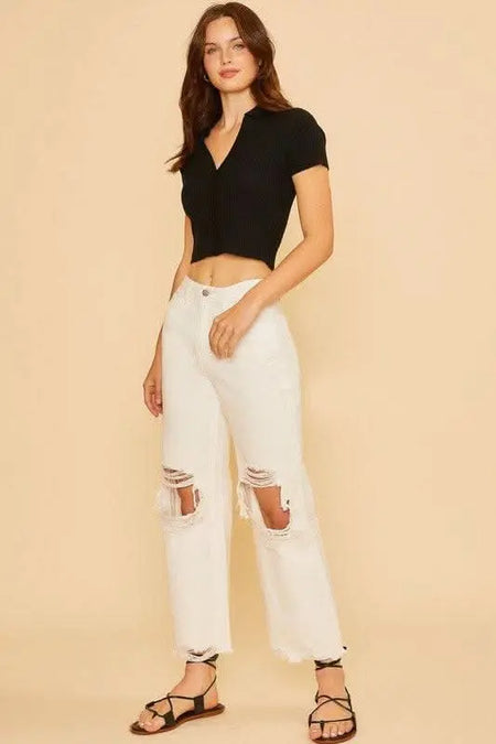 Annie Wear Distressed Raw Hem Jeans - Sleekdenim.com