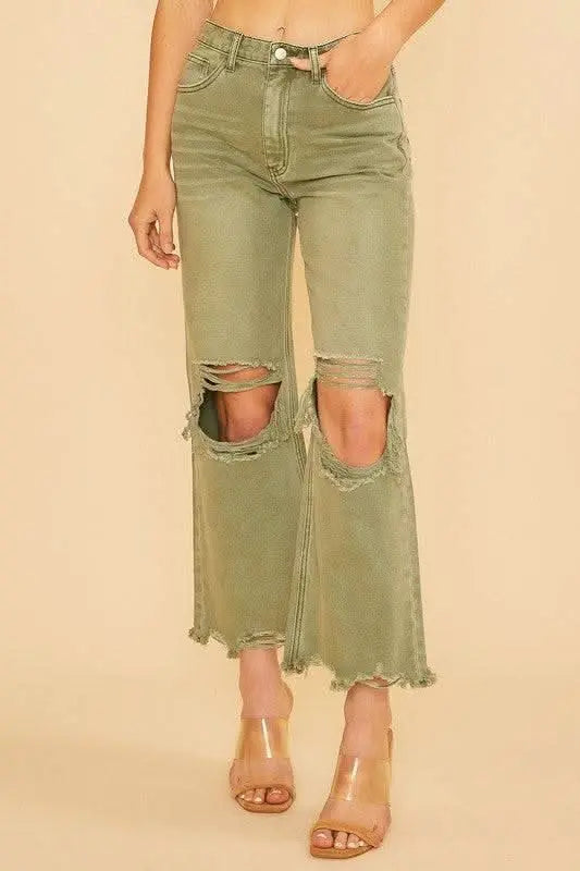 Annie Wear Distressed Raw Hem Jeans - Sleekdenim.com