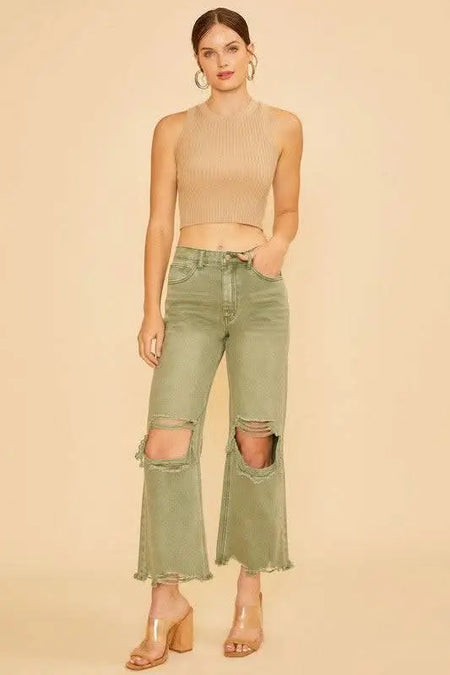 Annie Wear Distressed Raw Hem Jeans - Sleekdenim.com