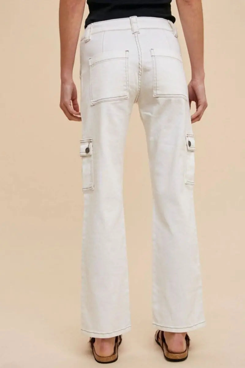 Annie Wear Straight Leg Jeans with Cargo Pockets - Sleekdenim.com