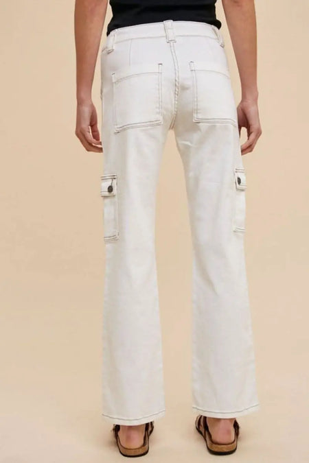 Annie Wear Straight Leg Jeans with Cargo Pockets - Sleekdenim.com