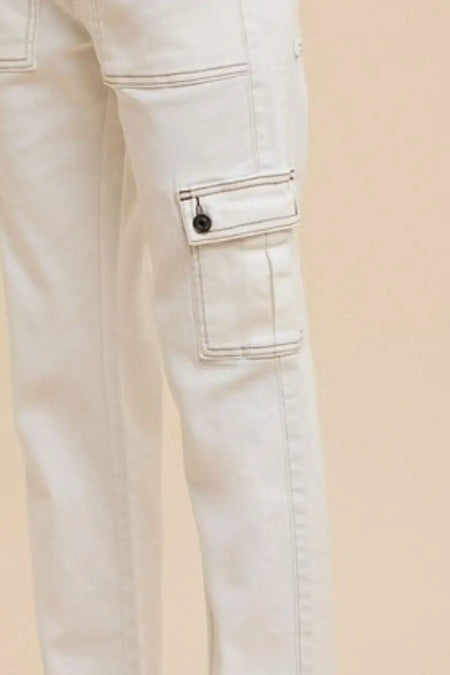 Annie Wear Straight Leg Jeans with Cargo Pockets - Sleekdenim.com