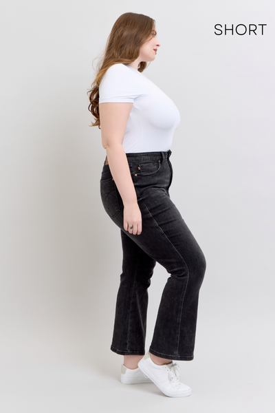 Judy Blue High Waist Tummy Control Black Bootcut Denim Jeans 88787 – Sleekdenim.com.