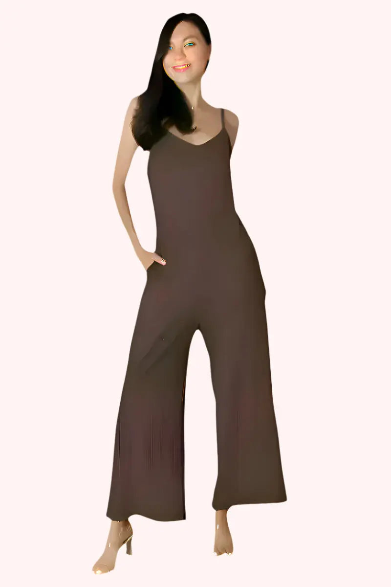 Basic Bae Full Size Spaghetti Strap V - Neck Jumpsuit - Sleekdenim.com