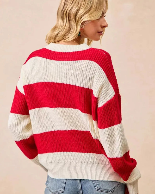 BiBi Christmas Merry Lettering Sweater - Sleekdenim.com