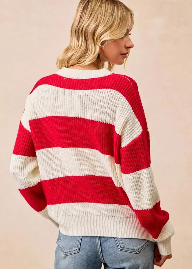 BiBi Christmas Merry Lettering Sweater - Sleekdenim.com