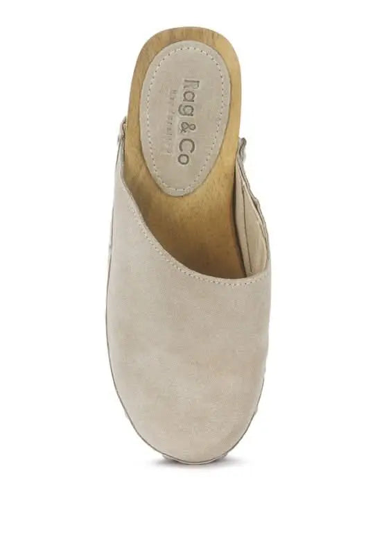 CEDRUS FINE SUEDE STUDDED CLOG MULES - Sleekdenim.com