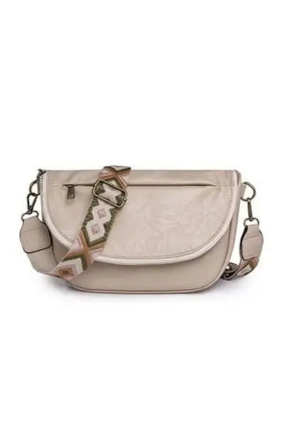 Callie Fold Over Leather Crossbody Sling Bag - Sleekdenim.com