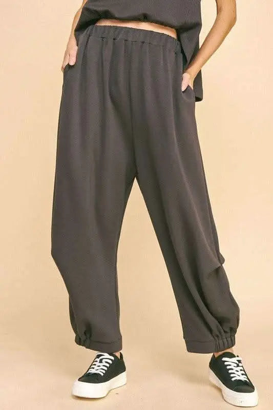 Davi & Dani Drawstring Hem Round Neck Tank and Pants Set - Sleekdenim.com