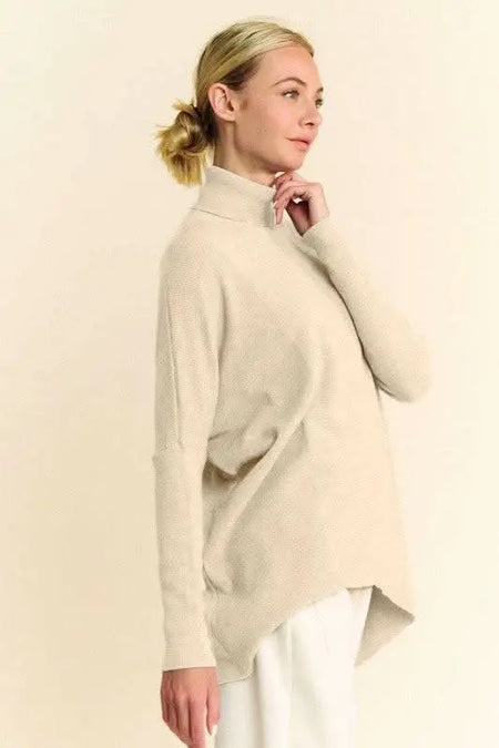 Davi & Dani Turtleneck Long Sleeve Knit Top - Sleekdenim.com