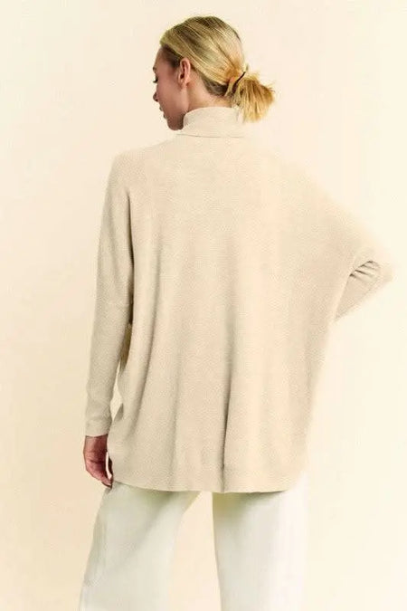 Davi & Dani Turtleneck Long Sleeve Knit Top - Sleekdenim.com