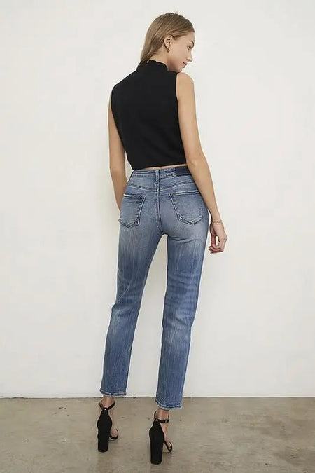 HIGH RISE GIRLFIRNED JEANS - Sleekdenim.com