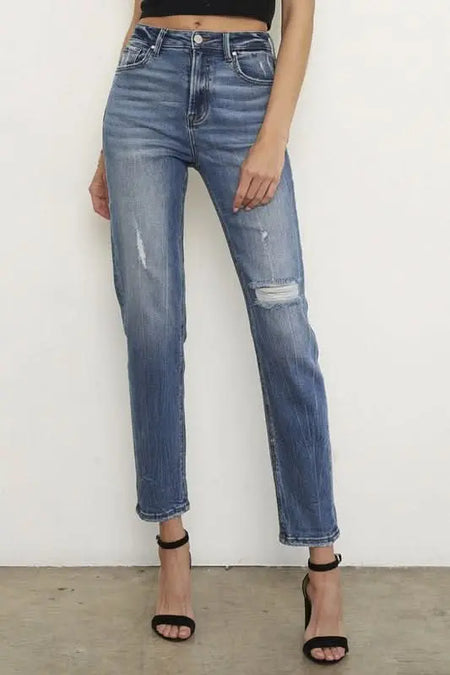 HIGH RISE GIRLFIRNED JEANS - Sleekdenim.com