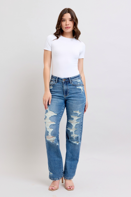 Judy Blue Heavy Destroyed straight jeans