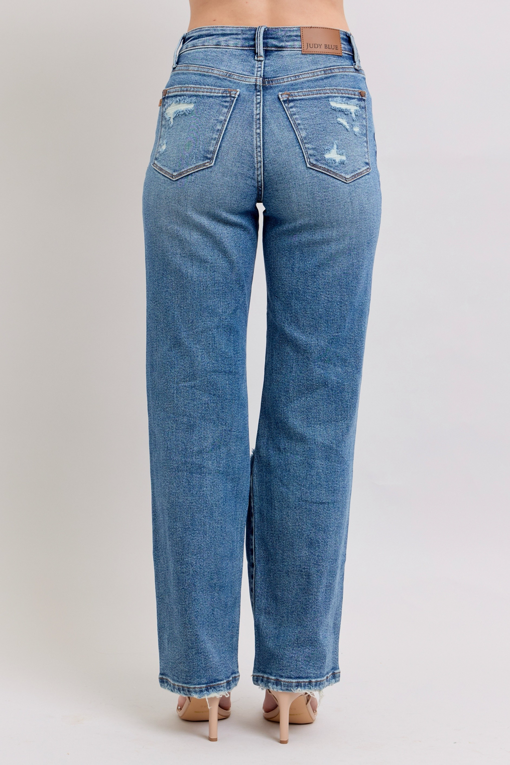 Judy Blue High Waist Heavy Destroy Straight Rise Jeans