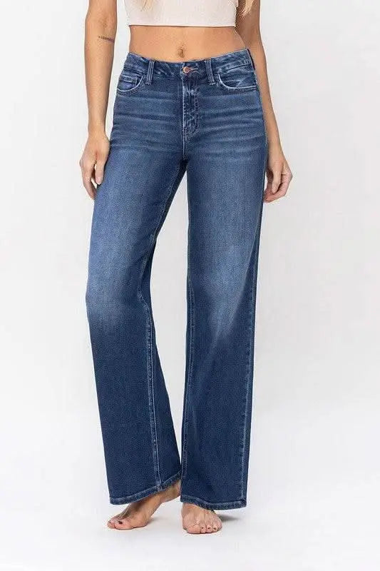 High Rise Loose Fit Jeans - Sleekdenim.com