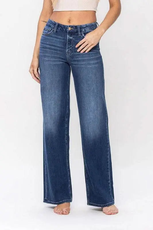 High Rise Loose Fit Jeans - Sleekdenim.com