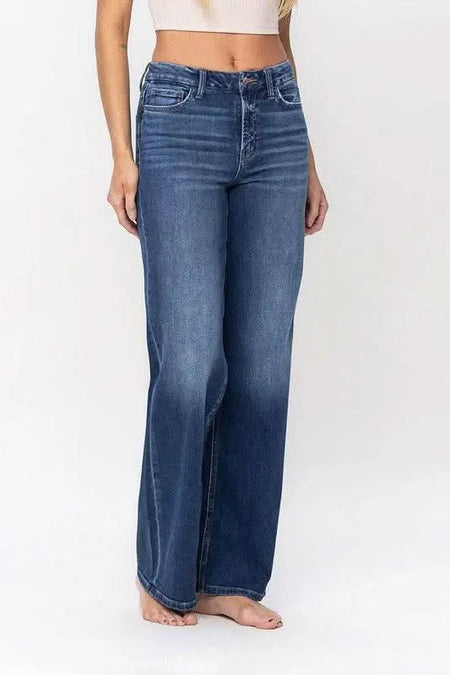 High Rise Loose Fit Jeans - Sleekdenim.com