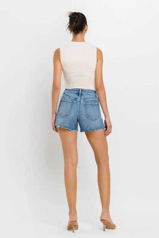 High Rise Side Slit A Line Shorts - Sleekdenim.com