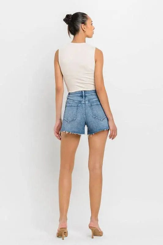 High Rise Side Slit A Line Shorts - Sleekdenim.com