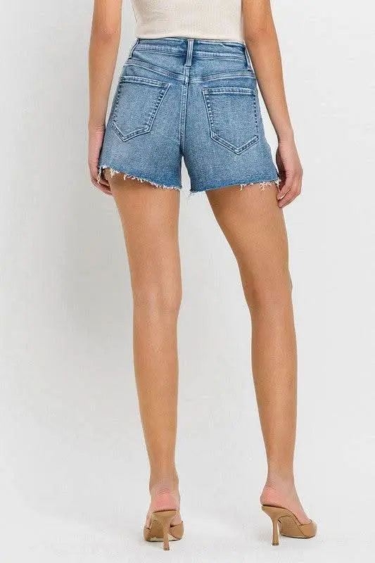 High Rise Side Slit A Line Shorts - Sleekdenim.com