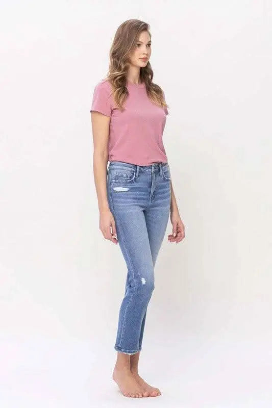 High Rise Slim Straight Jeans - Sleekdenim.com