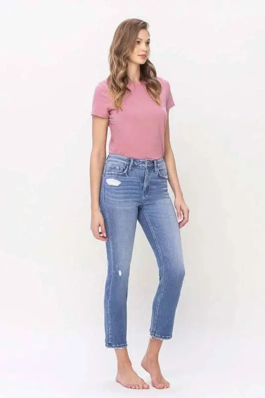 High Rise Slim Straight Jeans - Sleekdenim.com