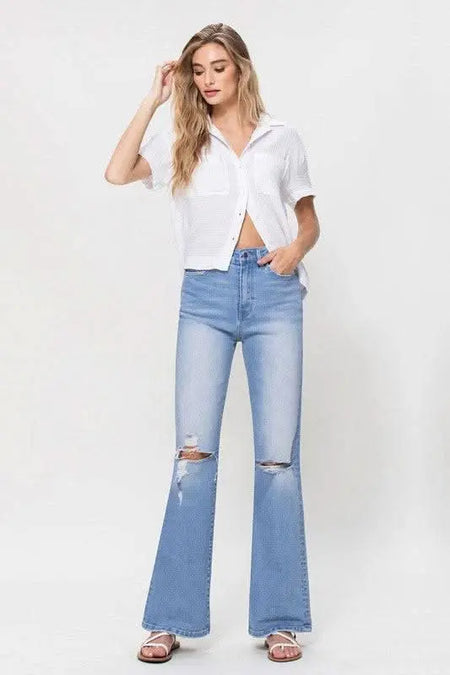 High Rise Vintage Flare Jeans - Sleekdenim.com