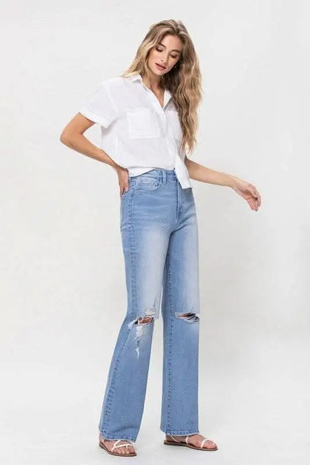 High Rise Vintage Flare Jeans - Sleekdenim.com