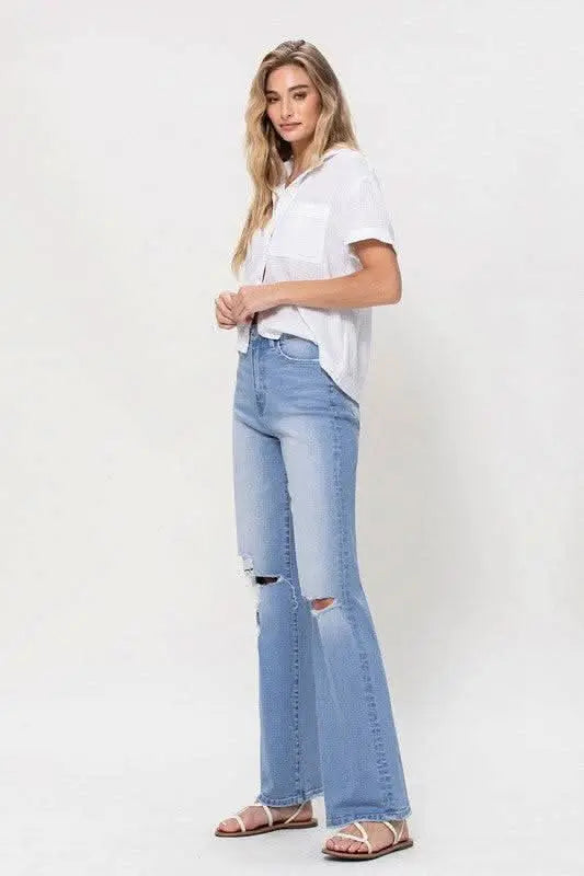 High Rise Vintage Flare Jeans - Sleekdenim.com