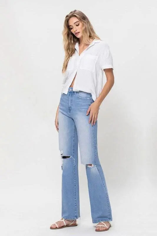 High Rise Vintage Flare Jeans - Sleekdenim.com