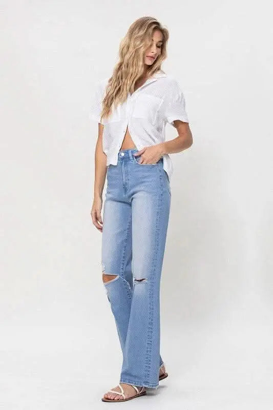 High Rise Vintage Flare Jeans - Sleekdenim.com