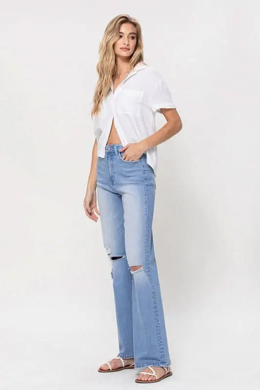 High Rise Vintage Flare Jeans - Sleekdenim.com