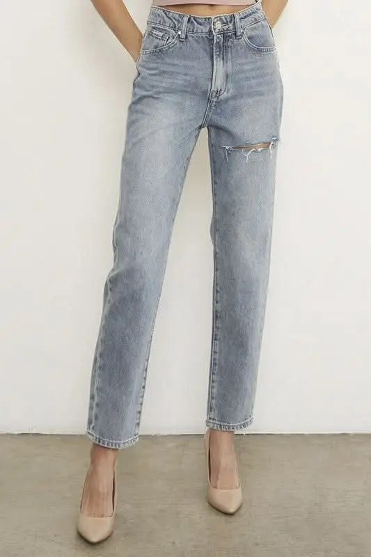 High Waist Straight Jeans - Sleekdenim.com