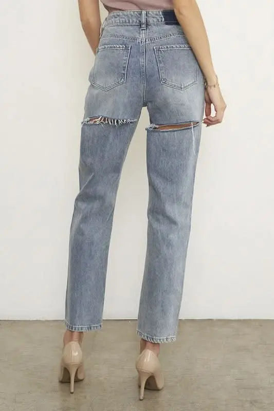 High Waist Straight Jeans - Sleekdenim.com