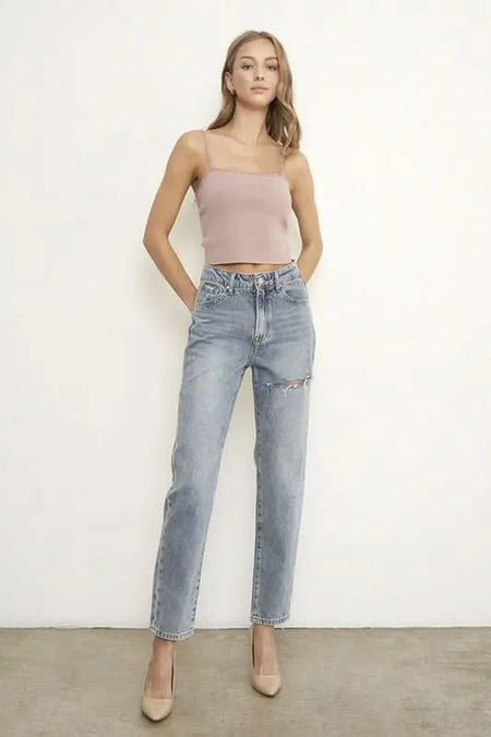 High Waist Straight Jeans - Sleekdenim.com