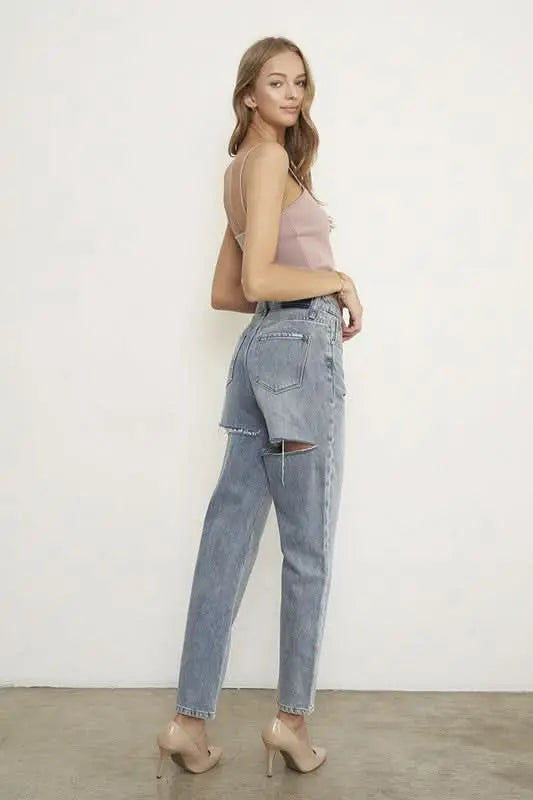 High Waist Straight Jeans - Sleekdenim.com